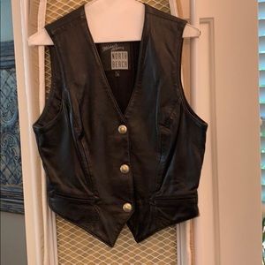 Michael Hoban North Beach Soft black leather vest.